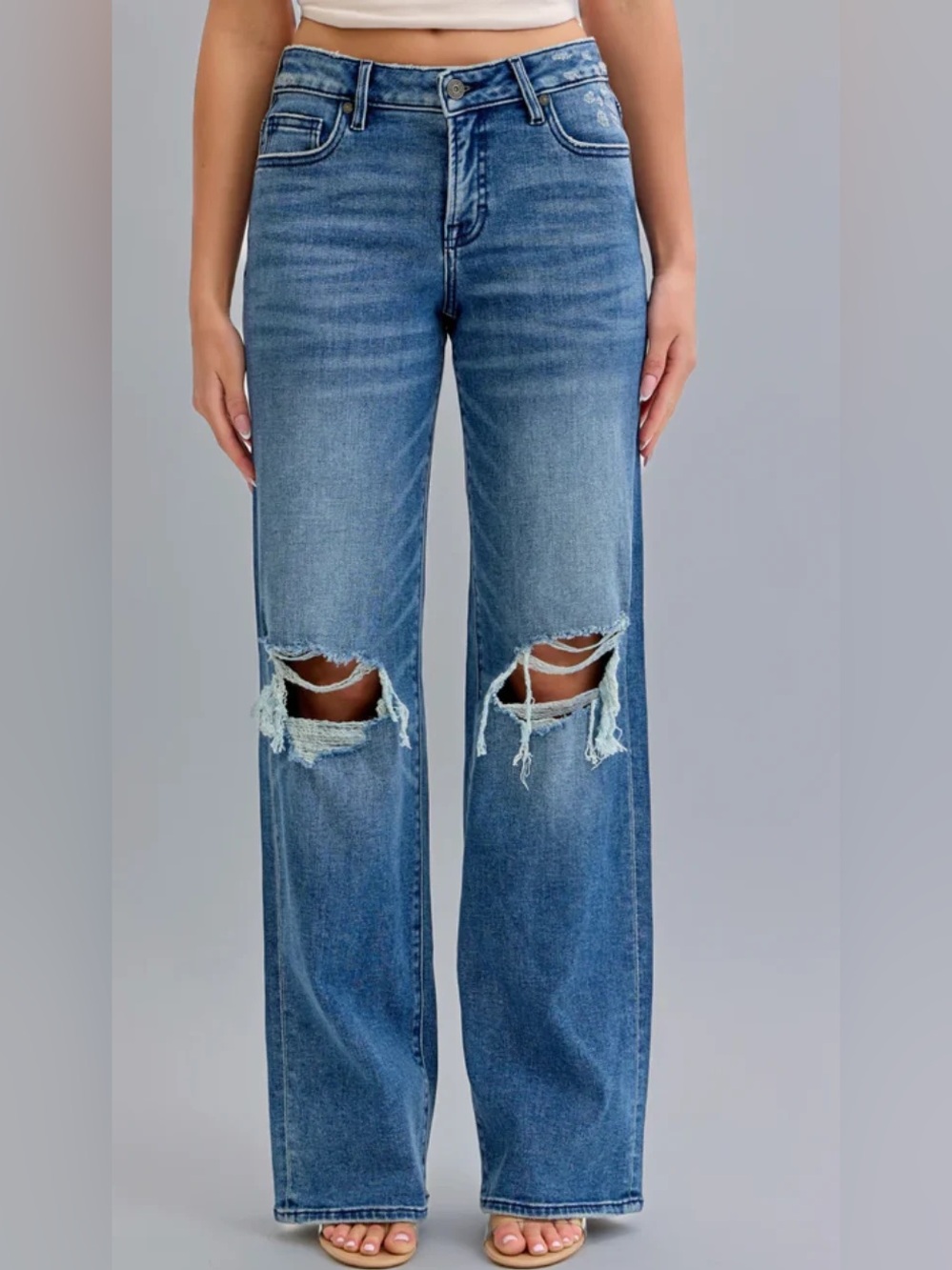 Hidden Logan Distressed Dad Jeans - Picture 2 of 8